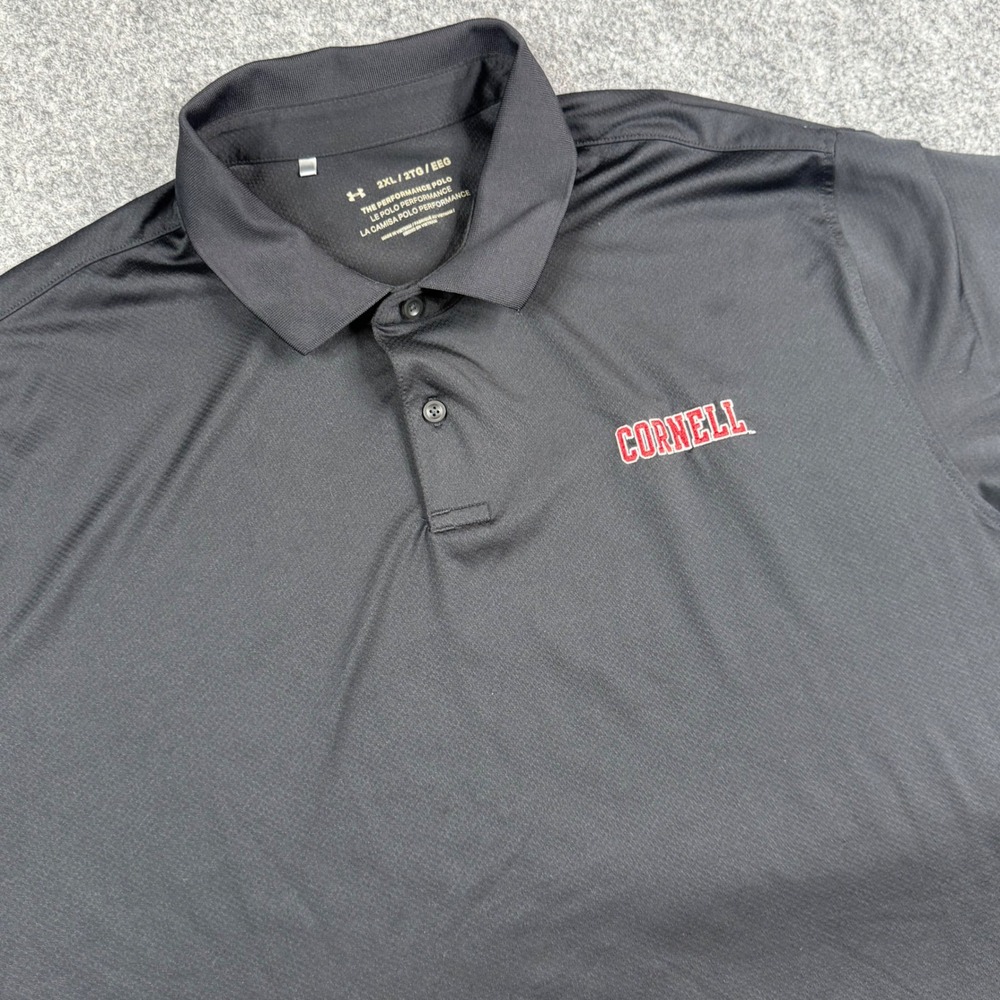 Under Armour Polo Shirt Men 2XL Black Cornell University Performance